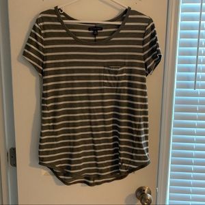 American Eagle Striped Pocket Tee